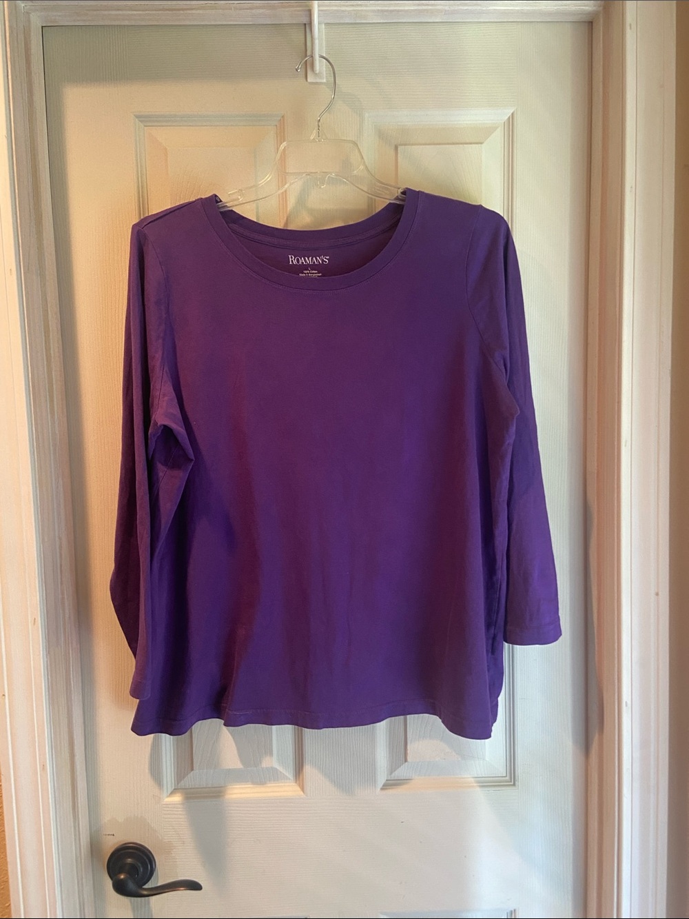 Roaman's Purple Long-Sleeve Crewneck Tee
